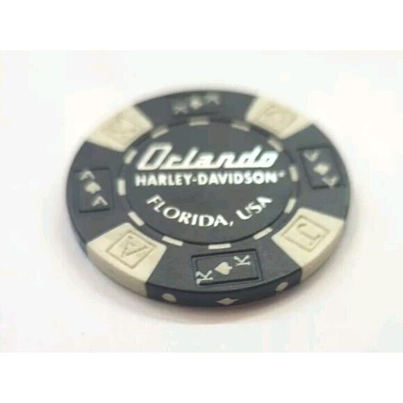 ORLANDO HARLEY- DAVIDSON FLORIDA U.S.A. $100 & $1000 DEALERSHIP POKER CHIP - Picture 2 of 6